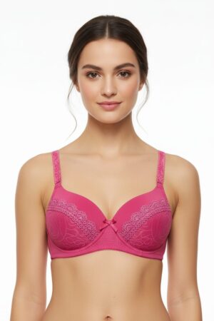 Dark Pink Lace Bra